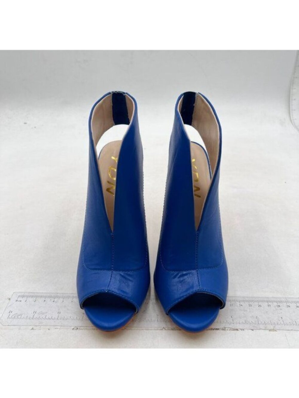 YDN Women's Chic Slingback Peep Toe Stiletto High Heel Sandals Ankle Boots Blue - Picture 3 of 8